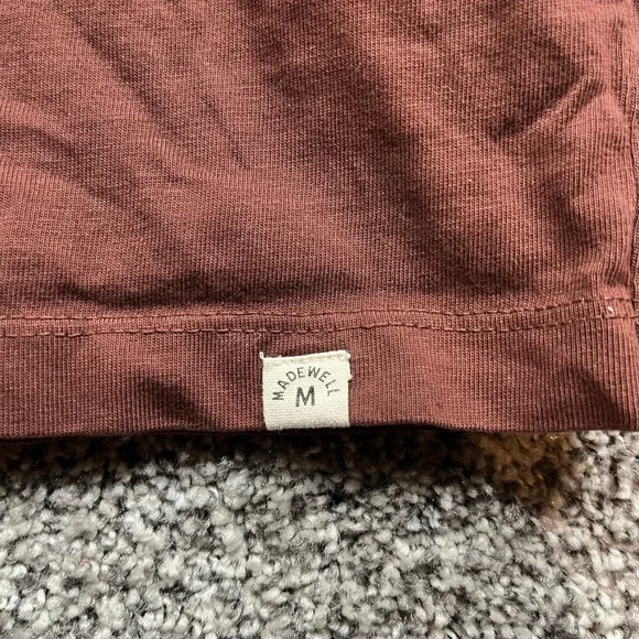 Madewell Allday Tee Brown Cotton Crew Neck Short Sleeve Casual T Shirt Mens XL - Picture 2 of 8